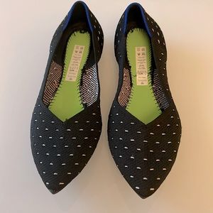 Rothy's The Point Originals Ivory Polka Dot Print Sz 11 NO INSOLES